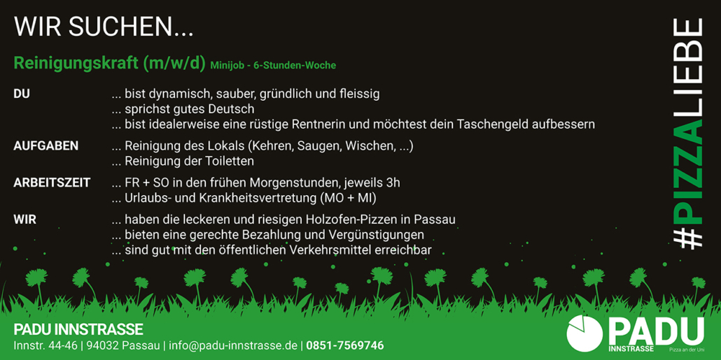 202105 Stellenanzeige Reinigung
