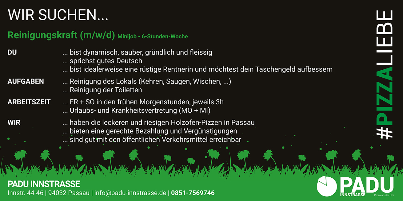 202105 Stellenanzeige Reinigung